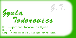 gyula todorovics business card